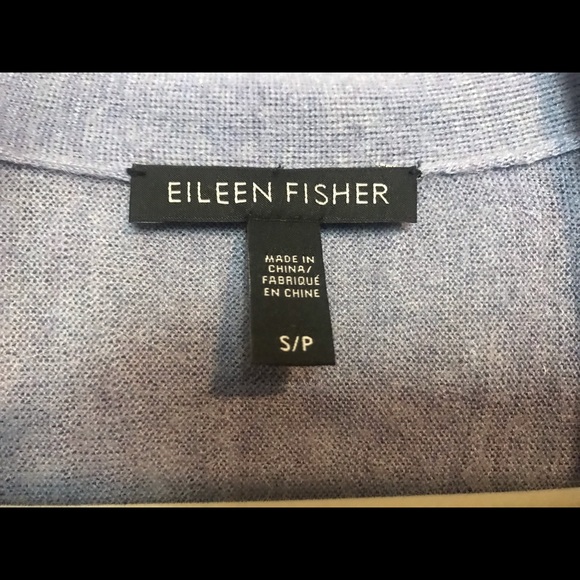 Eileen Fisher Blue Wool Cropped Cardigan - Picture 5 of 5